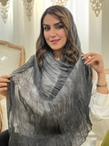 شال طرح چروک وارداتی نخی بهار و تابستانه زغالی